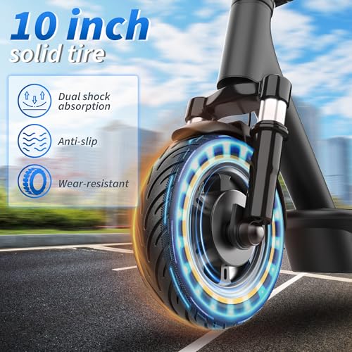 Image of VOLPAM Adult Electric Scooter, 350W /500WMotor, 8.5 inch /10 inch Solid Tires, 19 /22Mph, 32 /28 /23 /21 /18 /16Miles Max Range, Dual Braking