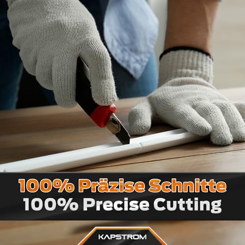 KapStrom Cuttermesser-Klingen (schwarz, 100 Stück), scharfe Allzweckmesser-Ersatzklingen, 18 mm robuste Abbrechklingen aus Karbonstahl