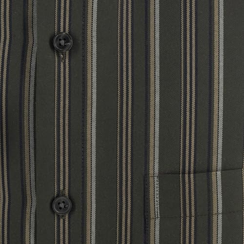 Image of 7-DAYS Men's Premium Striped Formal Shirt - Cotton Rich, Regular Fit, Full Sleeve, with Pocket, Wrinkle Resistant - Stylish Office & Everyday Wear.