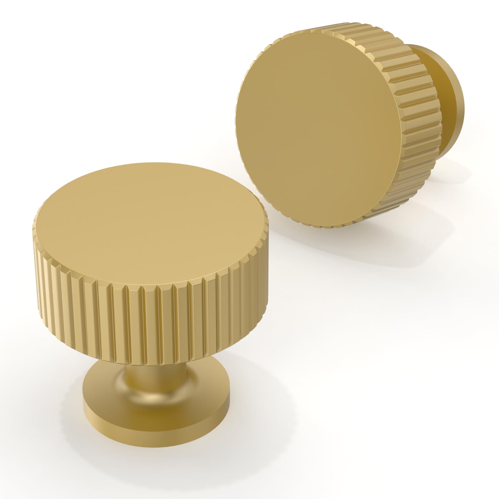 Asimerdeco 10 Pack Brushed Gold Cabinet Knobs 28mm Round Kitchen Solid Zinc Alloy Drawer Knobs