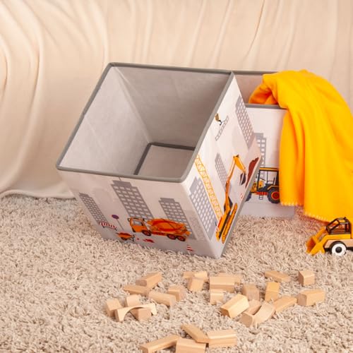 Herding Aufbewahrungsbox Baustelle, Young Collection, ca. 30 x 30 x 30 cm, Aufbewahrung im Regal oder freistehend, 100% Polypropylen, Innen 100% Papier