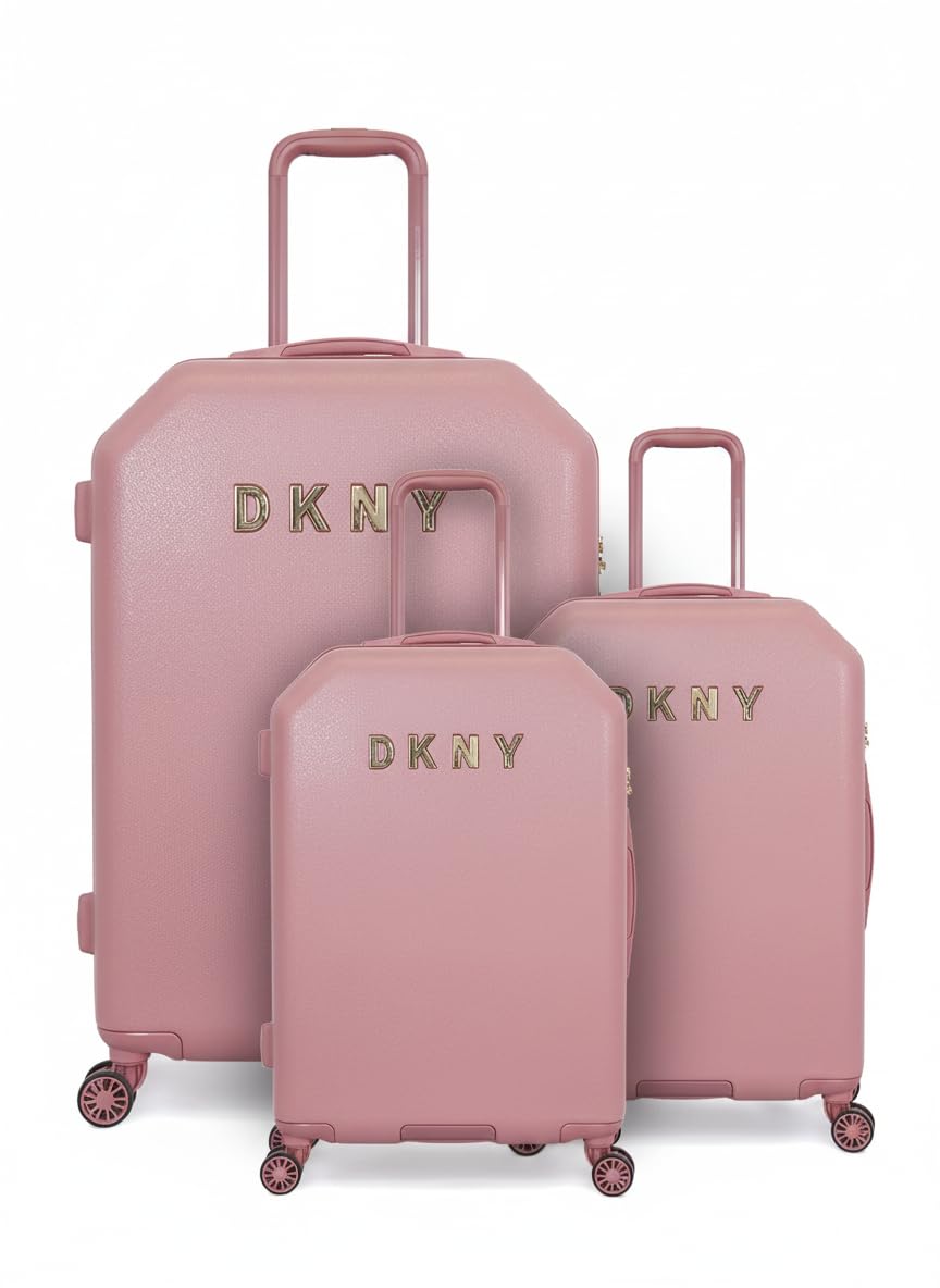 Allure Hardside 3-piece Luggage Set on Wheels for Unisex | Ultra Lightweight ABS with Spinner Wheels 4 Color Dark Rose