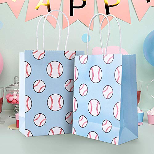 Baseball Kraft Paper Bags Candy Bags Party Favor Bags with Handle for Birthday,Baseball Goodie Bags,Baseball Theme Party Favor Bags and Baseball Party Celebrations - Thumbnail 4