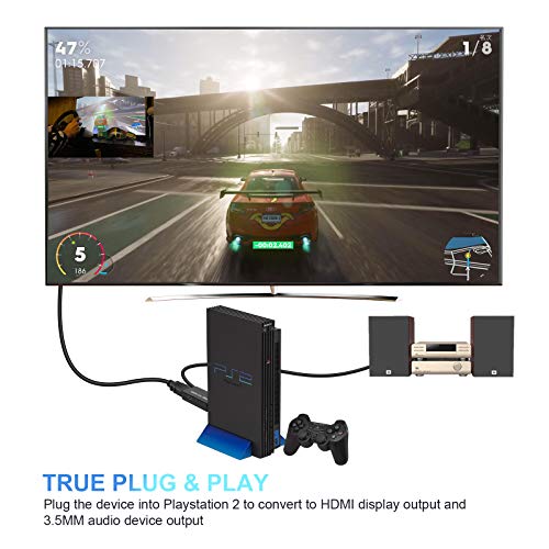 image for PS2 to HDMI Converter Adapter, Rybozen PS2 to HDMI Video Converter wit