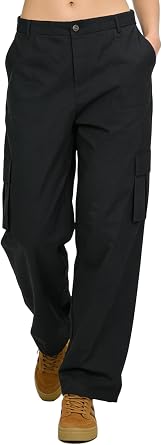 JOJOANS Womens Cargo Pants Straight Leg Pants Hiking Work Pants with 6 Pockets