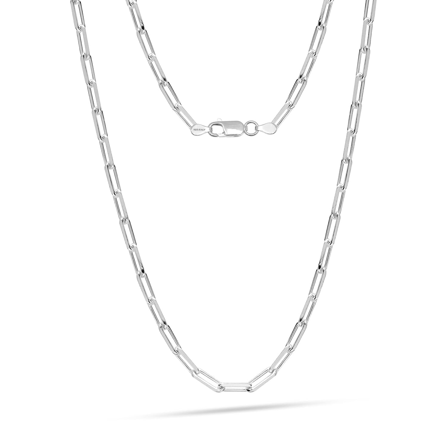 LeCalla 925 Sterling Silver BIS Hallmarked Italian PaperClip Link Chain Necklace for Teen and Women 16 Inches (B0B3HTWJN8) Amazon Price History, Amazon Price Tracker
