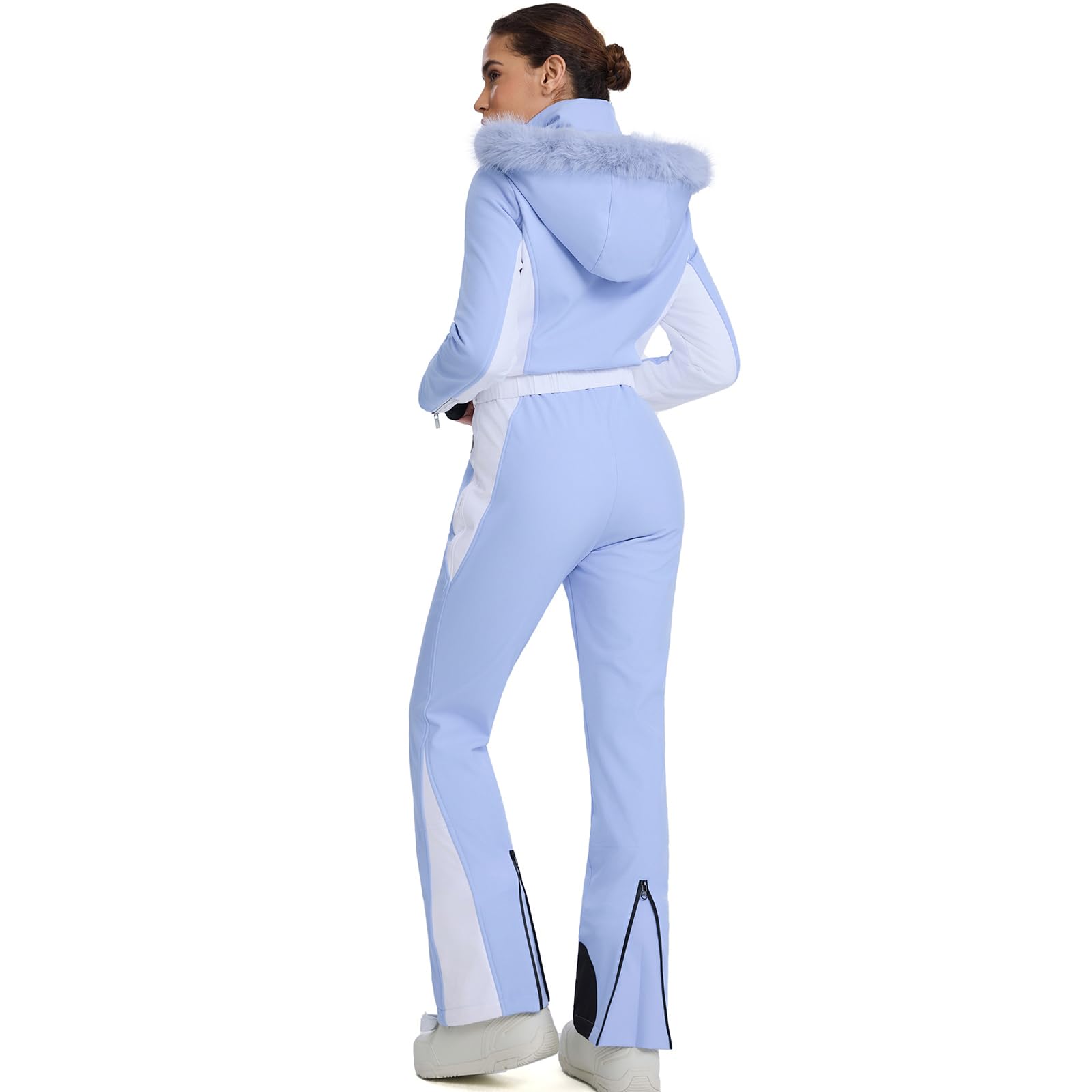 ALSOGO Traje de esquí de una pieza para mujer, mono aislado delgado, impermeable, a prueba de viento, snowboard de invierno para deportes al aire libre