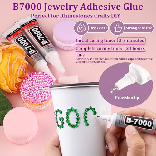 Image of 25000Pcs Resin Rhinestones for Crafting, Emerald Green 2-6mm Mixed Sizes Non Hotfix Flatback Gems with 1Pcs Glue, Bedazzling Crystal for DIY Craft Clothing Mugs Tumblers Shoes Fabric Decor Nail Art