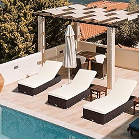 DIMAR GARDEN Outdoor Chaise Lounge Wicker Patio Lounge Chair,Rattan Daybed Sunbed Couch Furniture with Cushion,Pool… 51ouSZBQ2wL. SS280