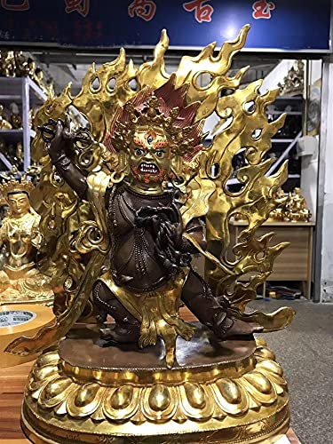 Aurh 46Cm Large Quality Gilding Gold Buddha Statue Home Family Temple Tibet Vajra Yamantaka Vajrapani Buddha Tianminjiedm (Size : 46Cm Tall) #TOP11