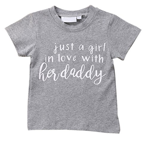1-6T Toddler Boys Girls Tshirt, Toddler Boys Cotton T-Shirt Pattern, Baby Boys Girls Causal Shirts Tops (2-3 Years, Girl with Daddy)