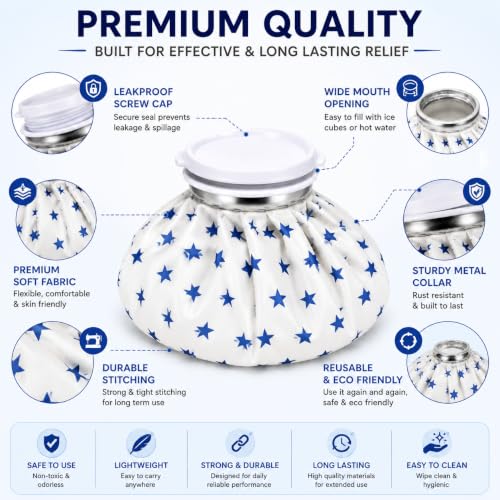 Image of Zollyss Reusable Ice Bag for Injuries | Hot & Cold Therapy Ice Pack for Knee, Shoulder, Back Pain, Sports Injury, Swelling, Toothache & Headache | Leakproof Cold Compress | 9 Inch (Pack of 1)