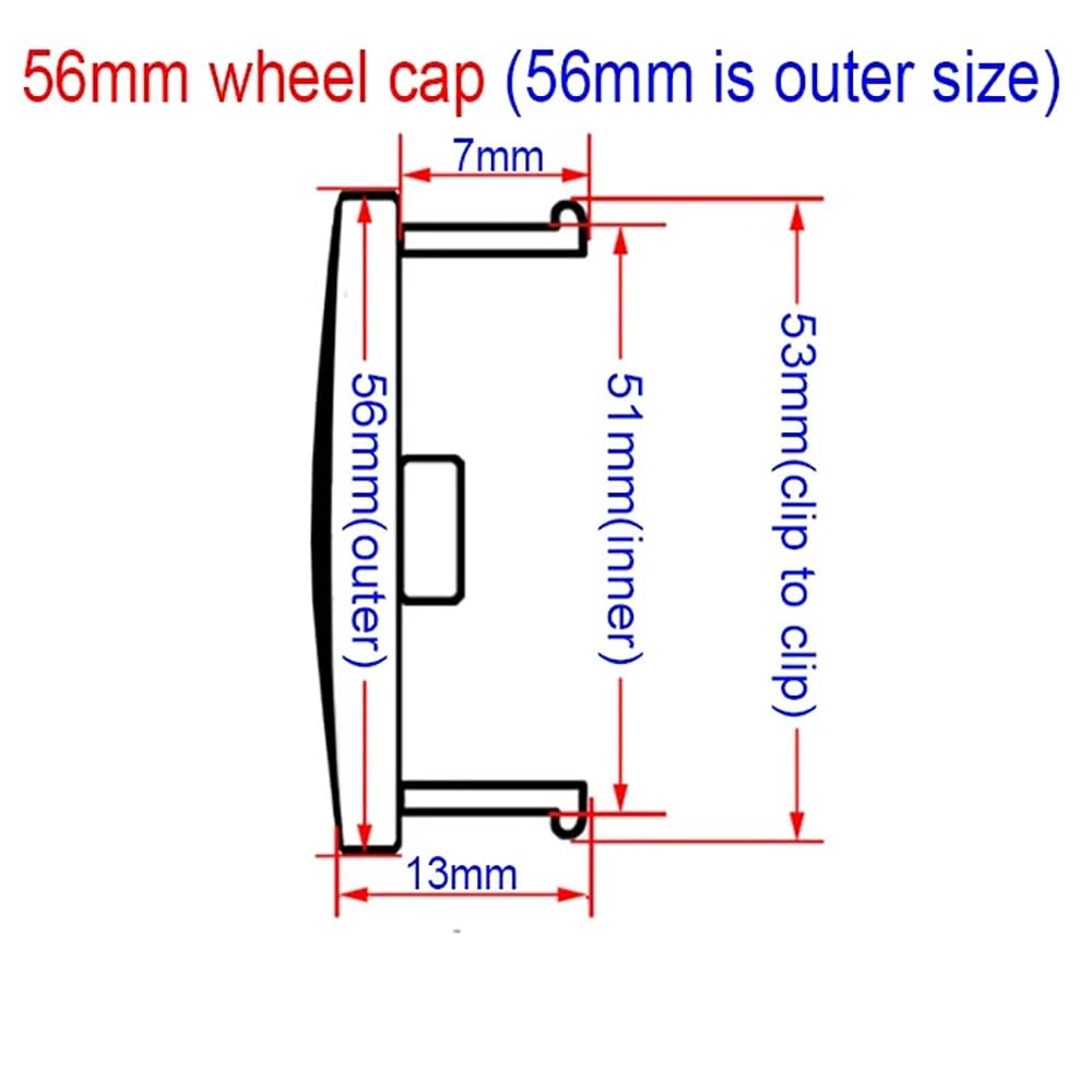 4-pack auto-naafdoppen van acryl/abs,voor Ssangyong 60mm