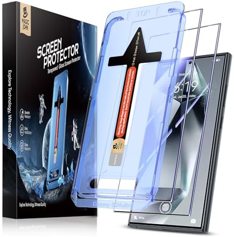 MAGIC JOHN 2 Pack for Samsung Galaxy S24 Ultra Screen Protector HD Clear