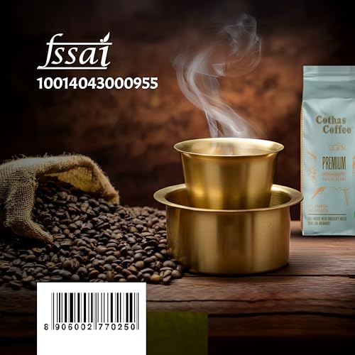 Image of Cothas Coffee Premium Gold Medium Roasted Coffee Beans | 70% Arabica & 30% Robusta | Rich & Strong-Bodied Speciality Whole Beans | Aromatic & Balanced Flavour | Ideal for Coffee Connoisseurs | 250 g Bag