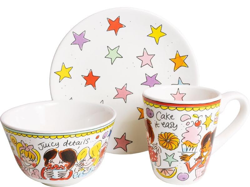Blond Amsterdam Frühstücks-Geschenkset Stars – 3-teiliges Set mit Sternenmotiv Design – Ideal für Sammler und Frühstücksliebhaber