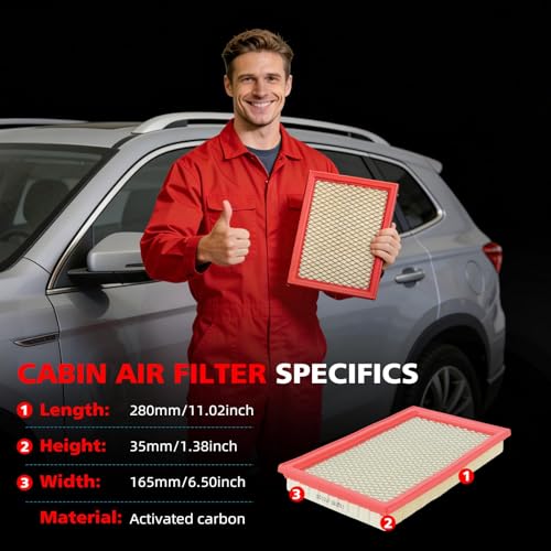 Image of Engine Air Filter Compatible with Infiniti, Nissan, Saab & Subaru - 350Z, Altima, Frontier, Maxima, Murano, Pathfinder, Quest, Sentra, Xterra, FX35, G20 Replace # CA4309 A975C