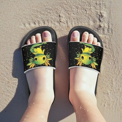 Image of Unisex Slides for Girls Boys Comfortable Slippers Slides Non-slip Shower Shoes House Fashion Thick for Indoor & Outdoor Gifts