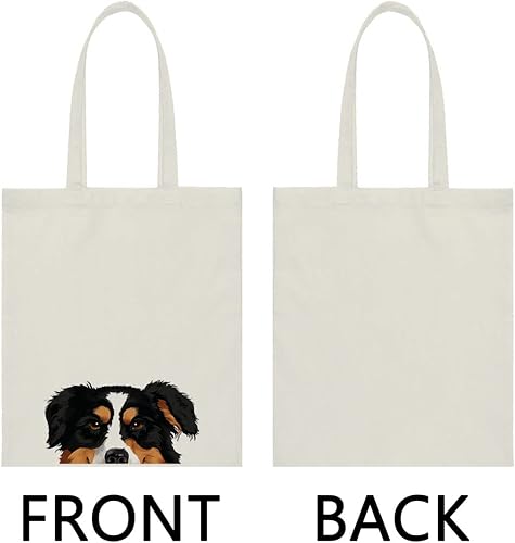 Vista 56 de WIRESTER Bolsa de lona para mujeres y niñas, bolsa de playa, comestibles y viajes, lindo perro