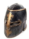 Jacobson Hat Company Men's Antiqued Pewter Knight Helmet, Silver, Adult