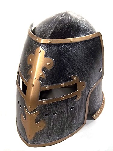 Jacobson Hat Company Men's Antiqued Pewter Knight Helmet, Silver, Adult
