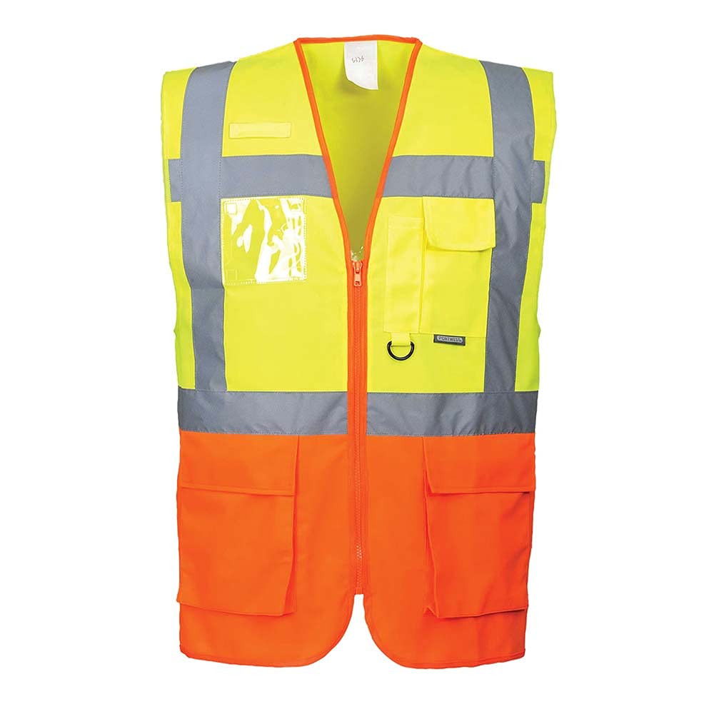 Portwest Prague Executive Vest, Size: XL, Colour: Yellow/Orange, S376YORXL, Yellow / Orange