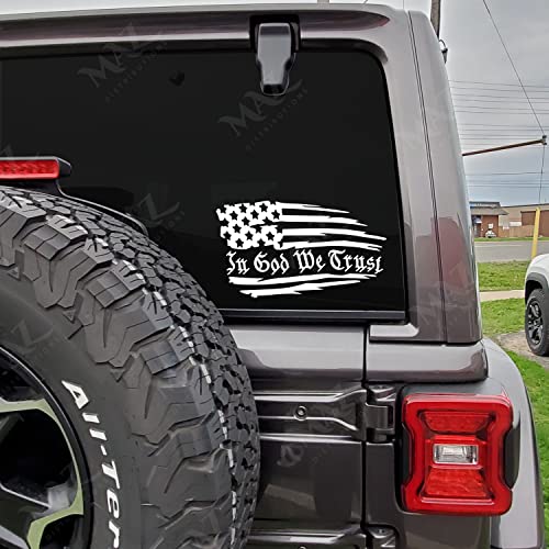 In God We Trust Decal Sticker | Cars Trucks Vans Suvs Windows Walls Cups Laptops | White | 7.5" Inch | Maz-438 #TOP1