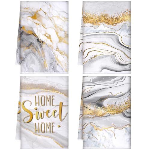 Geyoga-4-Pcs-Marble-Kitchen-Towels-Gold-Black-Marble-Tea-Towels-Absorbent-White-Blue-Dish-Towel-24-x-16-Inches-Kitchen-Gifts-Hand-Towel-Gifts-for-Farmhouse-Bathroom-Summer-DecorationsWhite Geyoga 4 Pcs Marble Kitchen Towels Gold Black Marble Tea Towels Absorbent White Blue Dish Towel 24 x 16 Inches Kitchen Gifts Hand Towel Gifts for Farmhouse Bathroom Summer DecorationsWhite