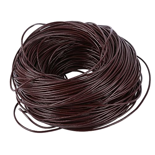 Beatifufu DIY Jewelry Making 10 Yard Round Leather Cords 1.5mm Cowhide Rope Perfect for Bracelets Necklaces