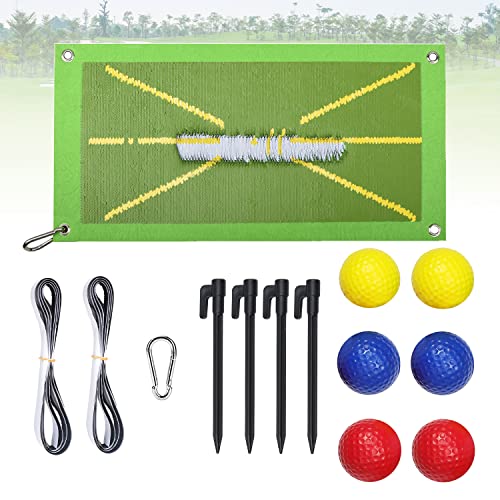 14 Pcs Golf Trainingsmatte Kit,50x25cm Golf Trainingshilfen Übungsmatte, Swing Detection Batting Trainingshilfen, für Outdoor, Lndoor Tragbare Swing Practice Mat