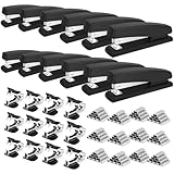 Deli Stapler, 12 Pack Staplers with 12000 Staples and 12 Staple Removers, Staplers for Desk, 25 Sheet Capacity, Black