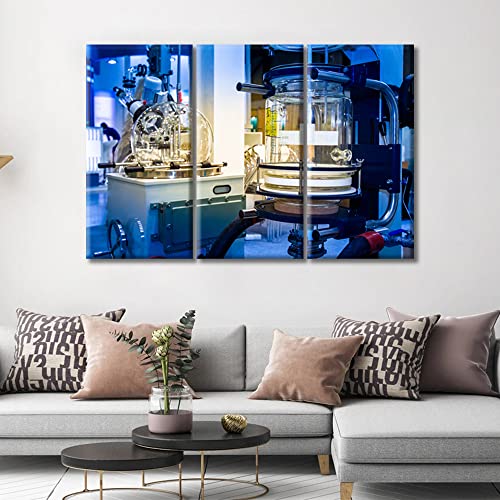 Image of TUMOVO Home Decor Clinical Laboratory Poster Canvas Paintings Wall Art 3 Pieces Laboratory Research Concept Bedroom Decor Wall Art Medical Canvas Wall Art Framed Ready to Hang, 60 inch Wx40 H
