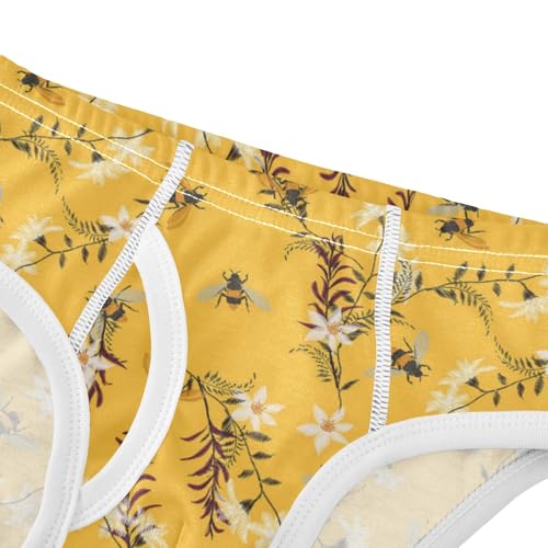 Boys' Exclusive Briefs Toddler Underwear 95% Combed Cotton Boxerbriefs 2T Bee and Flower Pattern 484