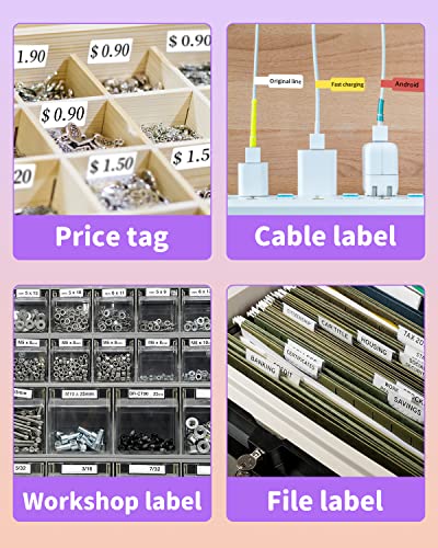 Phomemo Label Makers, D30 Portable Label Printer, Sticker Printer Ideal For School Supplies, Home&Office, Inkless Label Maker Machine With Tape, Multiple Font Styles & Templates, Purple #TOP7
