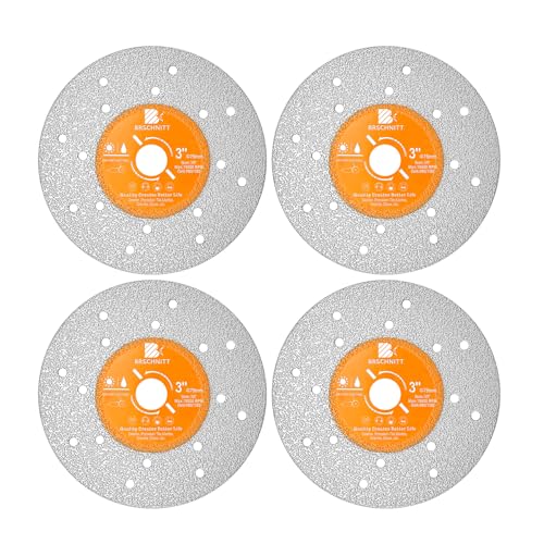 Rock Slab Grinding Disc - 3 inch Glass Cutter Disc (4pcs), Granite Cutting Disc, Diamond Grinder Wheel for Rock Slab, Stone, Tile, Marble, Granite, Glass Diamond Cutting Discs