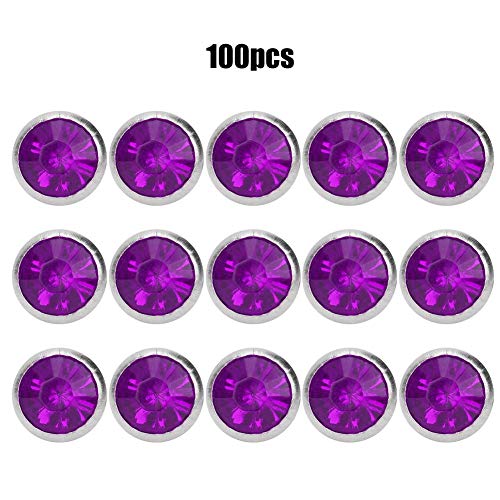Heepdd 100Pcs Rhinestone Rivet, B Acrylic Rivet 8Mm Diy Decorative Stud Synthetic Crystal Rhinestone For Luggage Shoes Hats Clothing Decoration(Purple) #TOP5