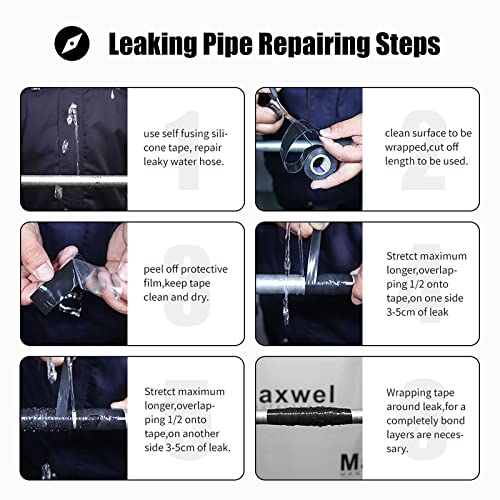 Image of Self Fusing Silicone Tape - 1 Inch Wide 10 FT Long Transparent Waterproof Silicone Rubber Leak Sealing Tape for Emergency Pipe Repair Wire Wrapping Electrical Insulating