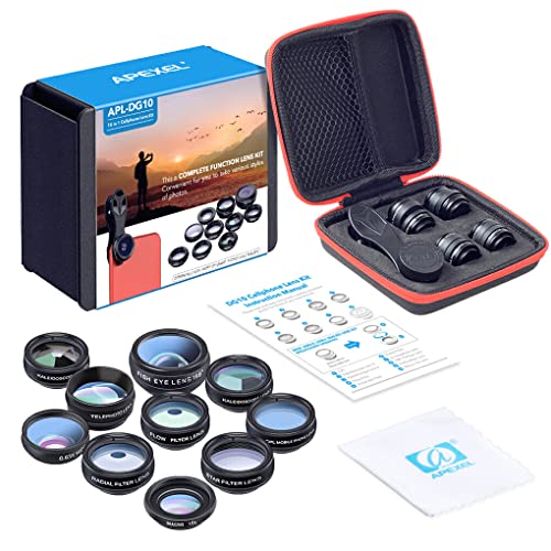 m[uhi 10-in-1 ɂƂFisheye Lens Set Phone Lenss with Carrying Bag Smartphone