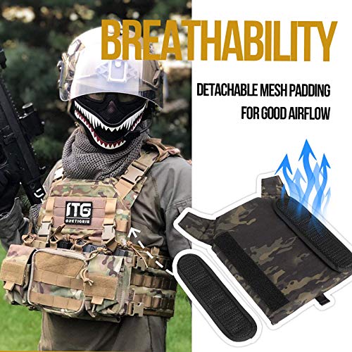 OneTigris GRIFFIN AFPC Airsoft Vest Quick-release Plate Carrier Military Breathable Tactical Vest for Paintball Airsoft Wargame CS, Camo - Image 4