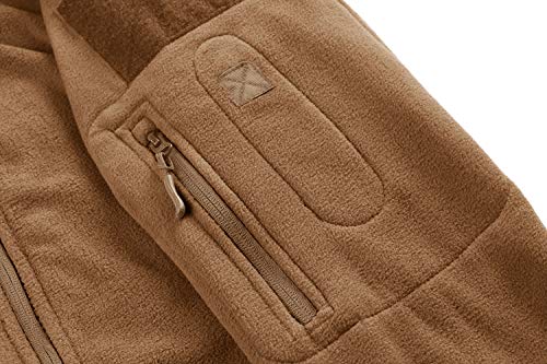 Crysully Men Winter Cotton Casual Fishing Hoodie Windproof Soft Fleece Outdoor Snow Jacket Ski Coat Brown thumb #3