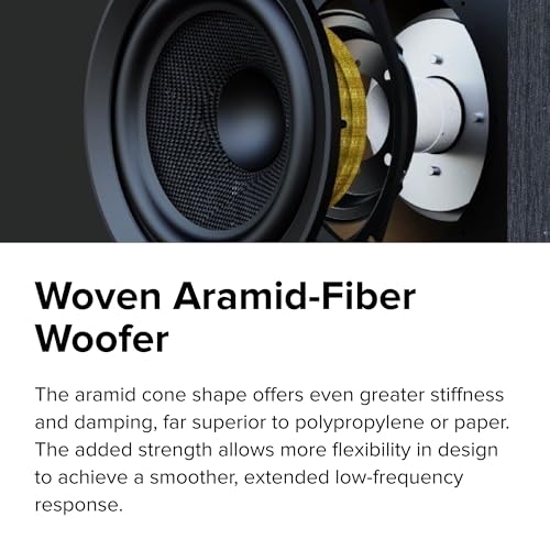 Image of ELAC Debut 3.0 DB53-BK Bookshelf Speakers, Black Ash (Pair) - 1 inch Aluminum Dome Tweeter & 5.25 inch Aramid Fiber Woofer - 2-Way Bass Reflex - 48Hz to 38KHz Response