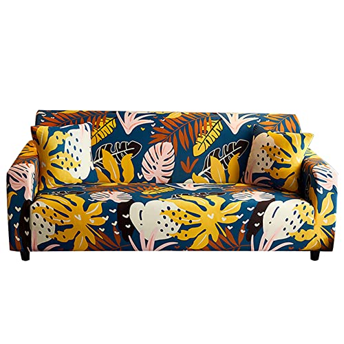 Syarerla ソファカバー 2人掛け 肘付き 肘あり クッションカバー2枚 一体型 そふぁーかばー 柔らかい 犬 猫 キズ防止 ソファー保護カバー 伸縮素材 洗濯可能 花柄(カラー#16)