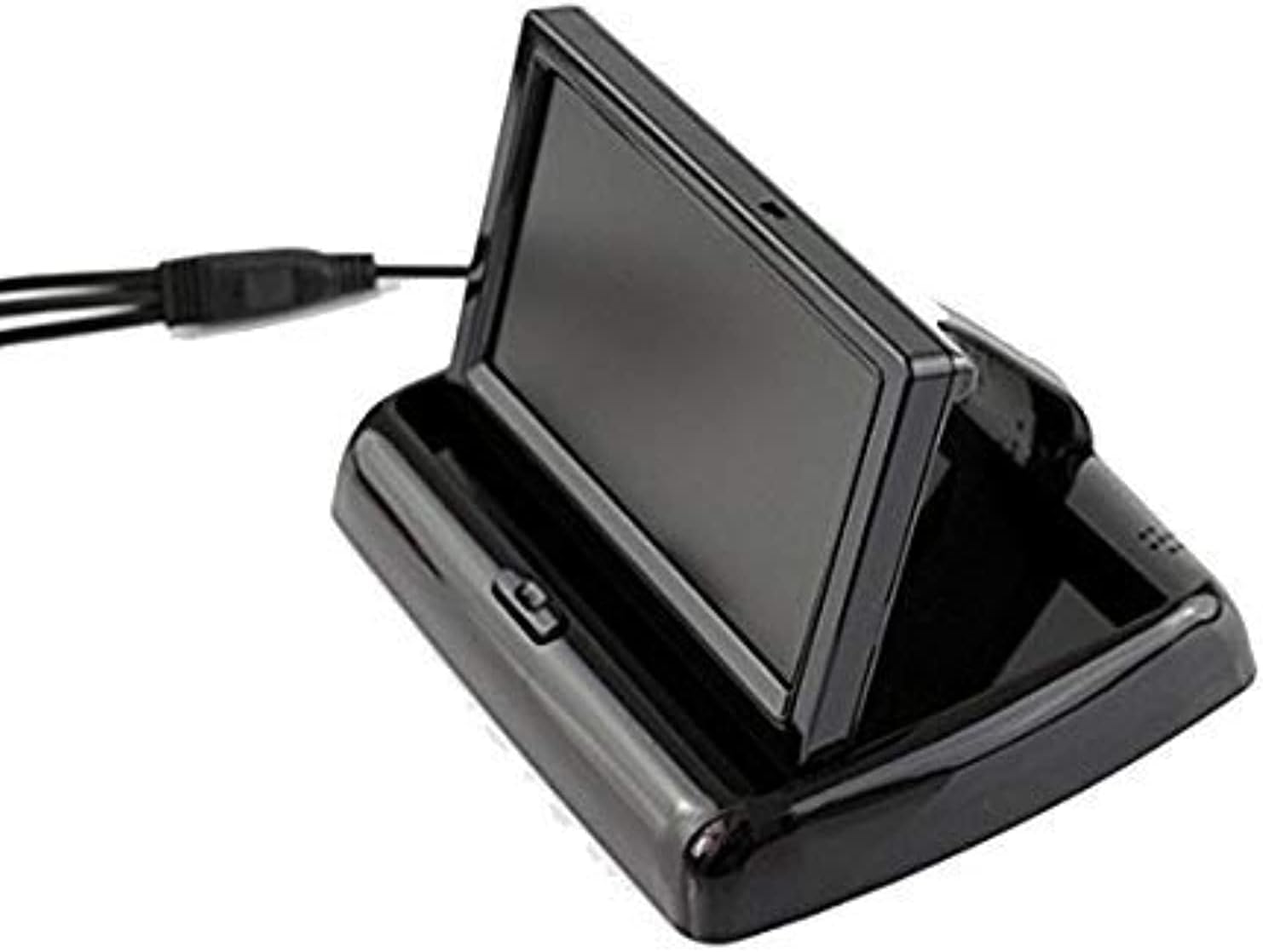 4.3" Car Auto Foldable Monitor LCD Screen Dash Stand w/ 3M Sticker, E-KYLIN 12-24V Input Universal for Truck Auto 2 RCA Video Channels for Backup Camera/Rear view/DVD/Media Player