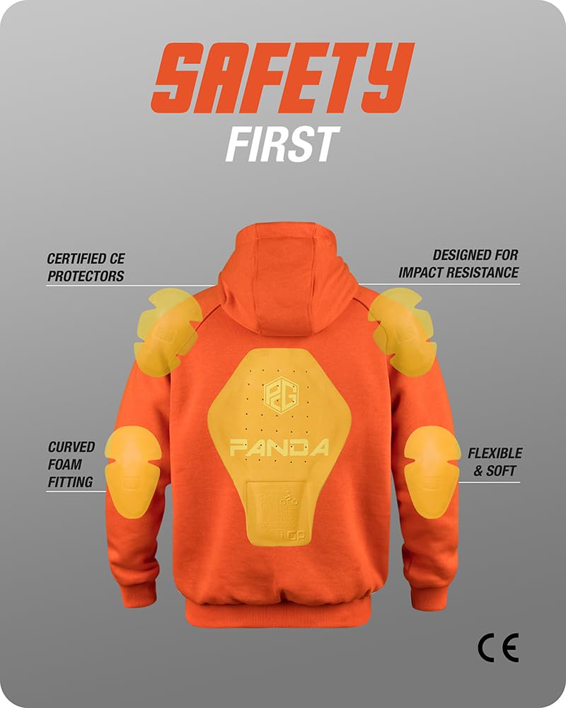 Amazon.com: PANDA CYCLE GEAR Motorcycle Hoodie for Men