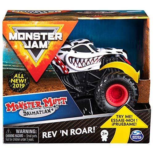 Spin Master- Rev & Roar Trucks Jam Mutt Dalmatian Rev 'N Roar Monster-Camión con Sonido (Escala 1:43), Multicolor (6053252)