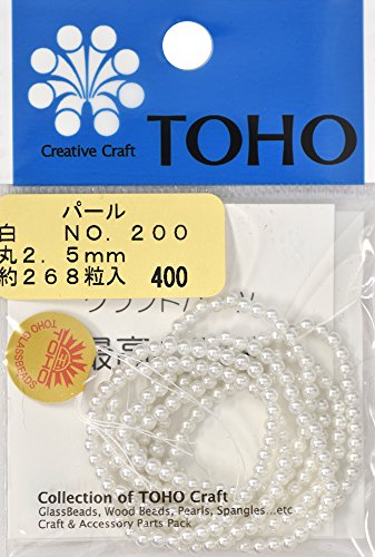 TOHO 丸型パール 外径約2.5mm 白 約268ヶ入り No.200のサムネイル