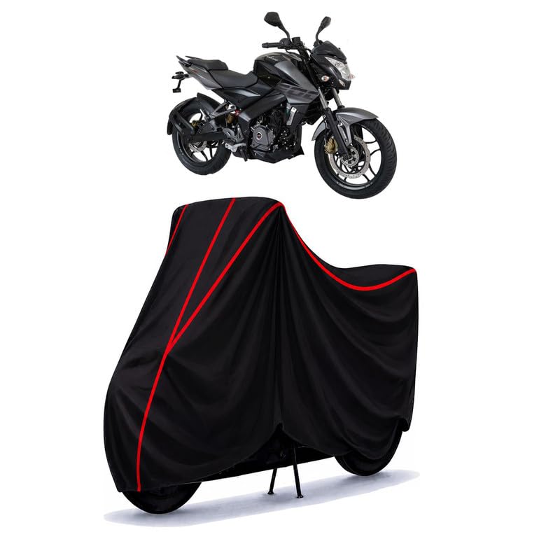 Image of Bajaj Pulsar 200 NS FI Water Resistant Bike Cover for All Motorcycles & Rain | Heavy Duty Taffeta Fabric | UV Protection, Dustproof, Scratchproof | All Weather Two Wheeler Cover with Elastic Bottom