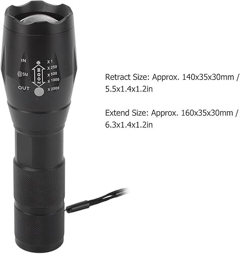 Miniatura 2 de Antorcha de visión nocturna, linterna de bolsillo, aleación de aluminio 850nm IR linterna antorcha infrarroja Zoomable cámara de visión nocturna luz