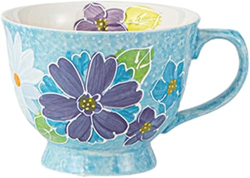 480ml/16oz-Creative Personalized Flower Ceramic Macks Couple Family Office Coffee Cup-Gaojiao Cup-Fenghua Xueyue