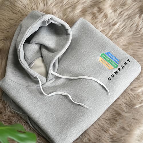 mia'spillow lab Custom Embroidered Logo & Text Sweatshirt, Embroidered Business Slogan Unisex Hoodie, Monogrammed Company Name Crewneck, Custom Business Name Uniform2